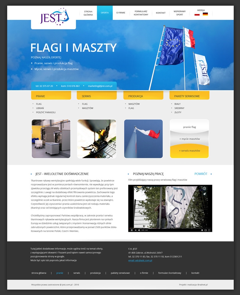 strona internetowa pranie i serwis flag